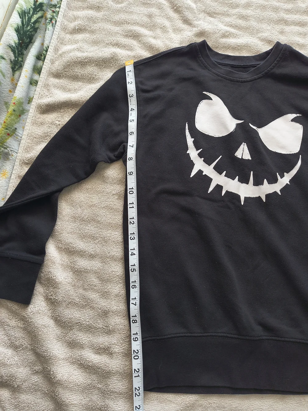 For Children Black Graphic Sweatshirt with White Skull Face